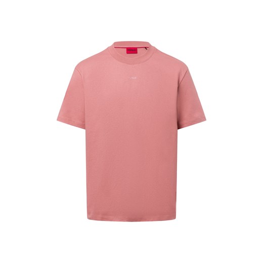 HUGO Koszulka męska Mężczyźni Bawełna koralowy jednolity ze sklepu vangraaf w kategorii T-shirty męskie - zdjęcie 177788995