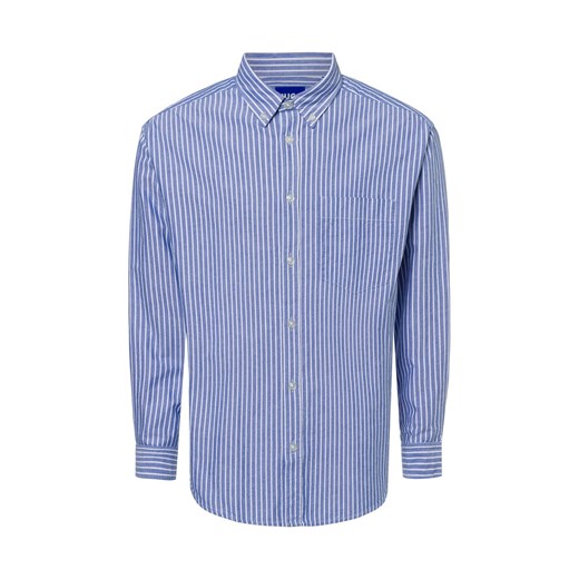 HUGO BLUE Męska koszula casual - Ebill Mężczyźni Regular Fit Bawełna niebieski w paski ze sklepu vangraaf w kategorii Koszule męskie - zdjęcie 177789009