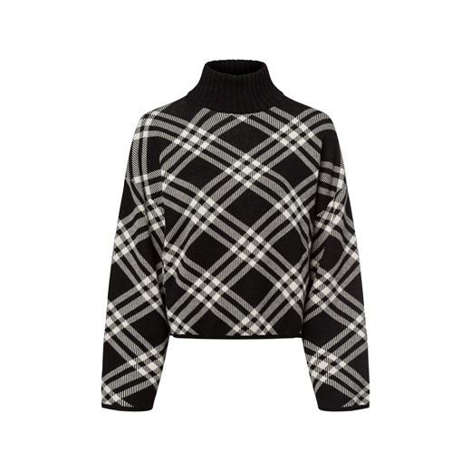 EDITED Damski sweter z dzianiny - Kori Jumper Kobiety Sztuczne włókno czarny w kratkę ze sklepu vangraaf w kategorii Swetry damskie - zdjęcie 177789077