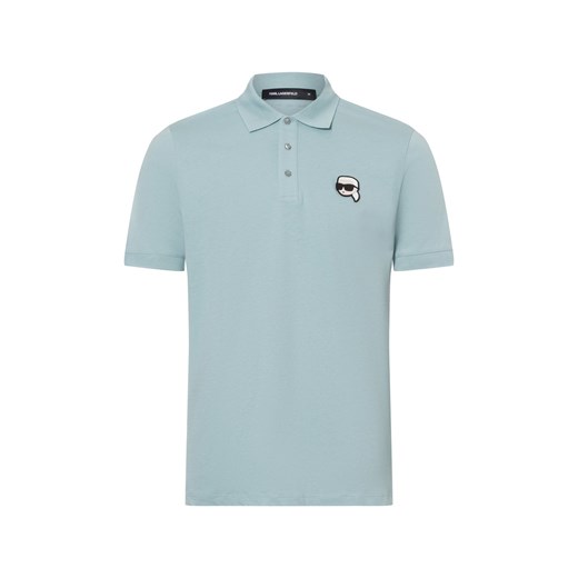 KARL LAGERFELD Męska koszulka polo Mężczyźni Bawełna jasnoniebieski jednolity ze sklepu vangraaf w kategorii T-shirty męskie - zdjęcie 177789179
