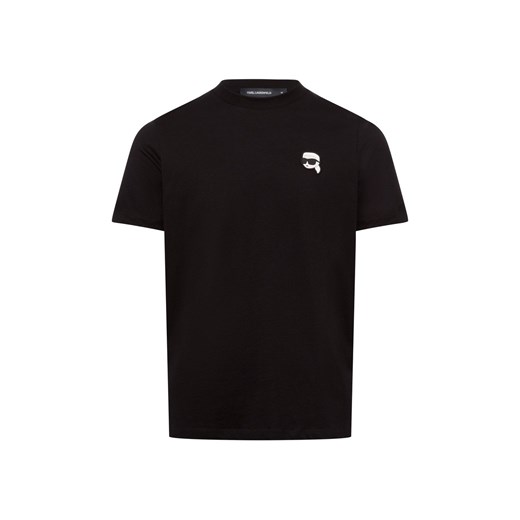 KARL LAGERFELD Koszulka męska Mężczyźni Bawełna czarny jednolity ze sklepu vangraaf w kategorii T-shirty męskie - zdjęcie 177789185