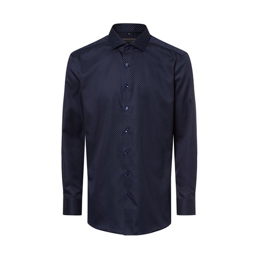 Finshley & Harding Koszula męska Mężczyźni Modern Fit Bawełna granatowy wzorzysty ze sklepu vangraaf w kategorii Koszule męskie - zdjęcie 177789196