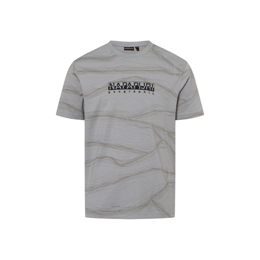 Napapijri Koszulka męska - Cellini Mężczyźni Bawełna jasny szary wzorzysty ze sklepu vangraaf w kategorii T-shirty męskie - zdjęcie 177789286