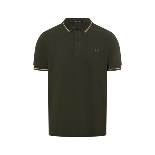 Fred Perry Męska koszulka polo Mężczyźni Bawełna khaki jednolity ze sklepu vangraaf w kategorii T-shirty męskie - zdjęcie 177789288