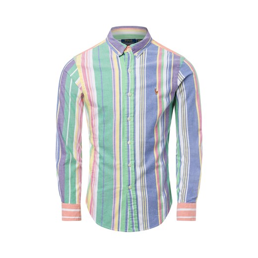 Polo Ralph Lauren Męska koszula casual Mężczyźni Slim Fit Bawełna wielokolorowy w paski ze sklepu vangraaf w kategorii Koszule męskie - zdjęcie 177789307