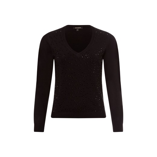 More & More Sweter damski z dzianiny Kobiety wiskoza czarny jednolity ze sklepu vangraaf w kategorii Swetry damskie - zdjęcie 177789386