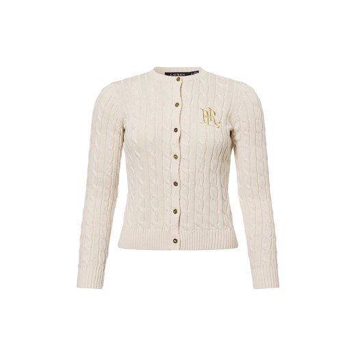 Lauren Ralph Lauren Kardigan damski Kobiety Bawełna écru jednolity ze sklepu vangraaf w kategorii Swetry damskie - zdjęcie 177789408