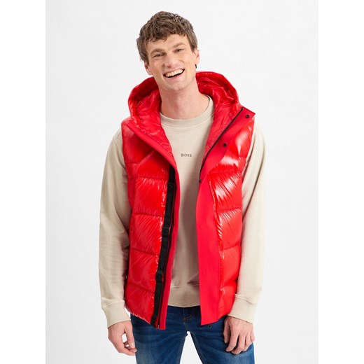 BOSS Green Pikowana kamizelka męska - V_Ronnie Mężczyźni czerwony jednolity ze sklepu vangraaf w kategorii Kamizelki męskie - zdjęcie 177789795