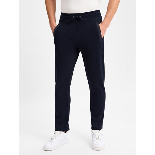Andrew James Męskie spodnie do biegania Mężczyźni granatowy jednolity ze sklepu vangraaf w kategorii Spodnie męskie - zdjęcie 177789956