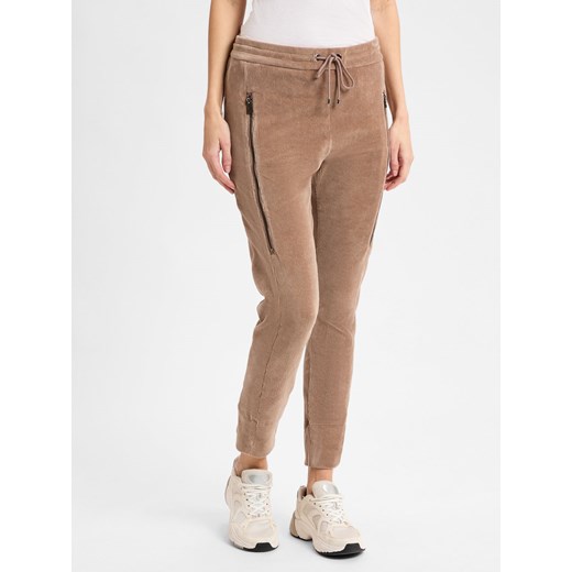 MAC Damskie spodnie materiałowe - Future Kobiety Bawełna kitt jednolity ze sklepu vangraaf w kategorii Spodnie damskie - zdjęcie 177790098