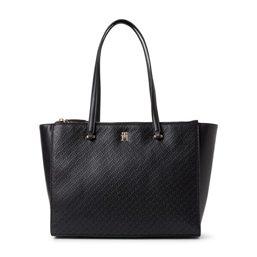Tommy Hilfiger Shopperka damska - Eternity Tote Mono Kobiety Sztuczna skóra czarny jednolity ze sklepu vangraaf w kategorii Torby Shopper bag - zdjęcie 177790125