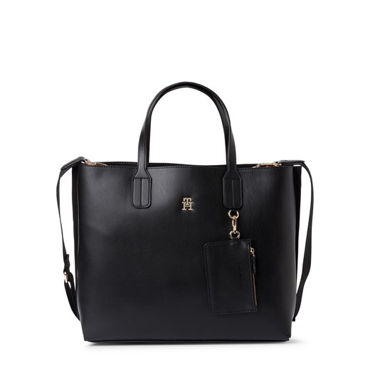 Tommy Hilfiger Damski shopper Kobiety Sztuczne włókno czarny jednolity ze sklepu vangraaf w kategorii Torby Shopper bag - zdjęcie 177790126
