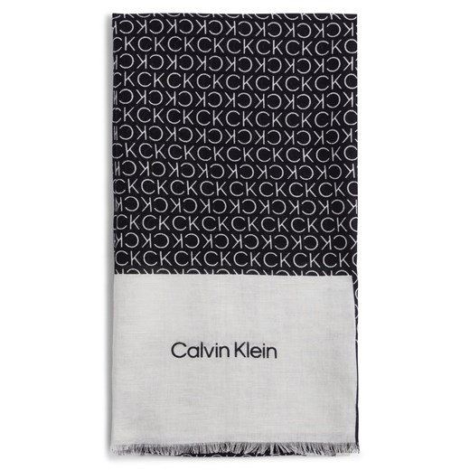 Calvin Klein Damski tkany szalik Kobiety Bawełna czarny jednolity ze sklepu vangraaf w kategorii Szaliki i chusty damskie - zdjęcie 177790165