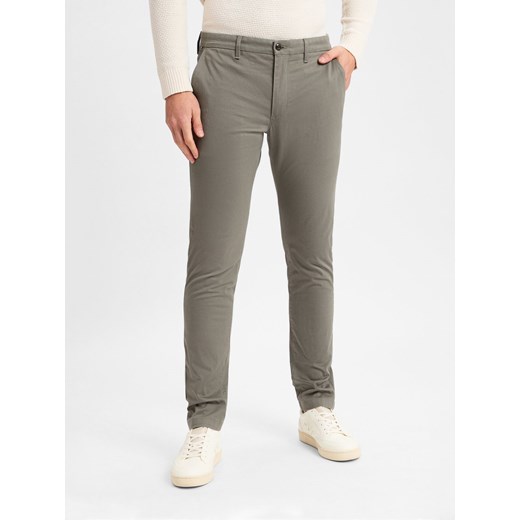 Tommy Hilfiger Chino - Bleecker Mężczyźni Bawełna szary jednolity ze sklepu vangraaf w kategorii Spodnie męskie - zdjęcie 177790205
