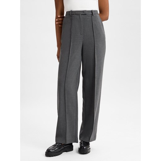 Tommy Hilfiger Damskie spodnie materiałowe Kobiety Sztuczne włókno szary jednolity ze sklepu vangraaf w kategorii Spodnie damskie - zdjęcie 177790217