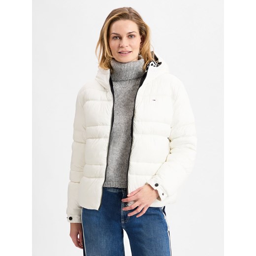 Tommy Jeans Damska kurtka pikowana Kobiety Sztuczne włókno biały jednolity ze sklepu vangraaf w kategorii Kurtki damskie - zdjęcie 177790297