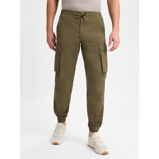 Jack & Jones Męskie spodnie cargo - JJNoah Mężczyźni Bawełna oliwkowy jednolity ze sklepu vangraaf w kategorii Spodnie męskie - zdjęcie 177790329