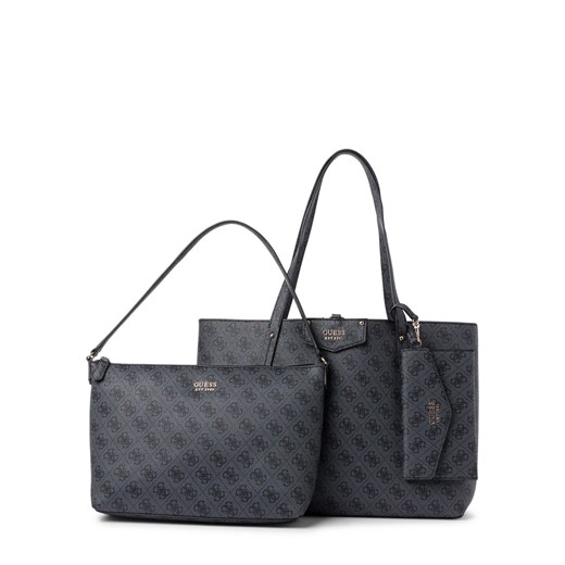 GUESS Sprzedawca damski - Eco Brenton Kobiety Sztuczna skóra antracytowy wzorzysty ze sklepu vangraaf w kategorii Torby Shopper bag - zdjęcie 177790397