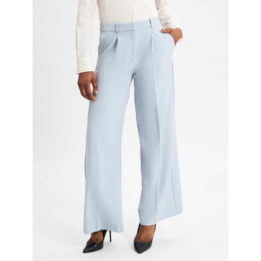 BOSS Orange Spodnie - C_Tiwi1 Kobiety Sztuczne włókno jasnoniebieski jednolity ze sklepu vangraaf w kategorii Spodnie damskie - zdjęcie 177790458