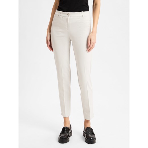 Cambio Damskie spodnie materiałowe - Renira Kobiety wiskoza biały jednolity ze sklepu vangraaf w kategorii Spodnie damskie - zdjęcie 177790535