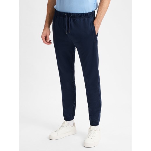 Fred Perry Męskie spodnie do biegania Mężczyźni Bawełna granatowy jednolity ze sklepu vangraaf w kategorii Spodnie męskie - zdjęcie 177790637