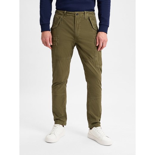Polo Ralph Lauren Męskie spodnie cargo Mężczyźni Bawełna oliwkowy jednolity ze sklepu vangraaf w kategorii Spodnie męskie - zdjęcie 177790648