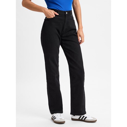 HUGO BLUE Dżinsy proste - Elyah Kobiety Bawełna czarny jednolity ze sklepu vangraaf w kategorii Jeansy damskie - zdjęcie 177790859