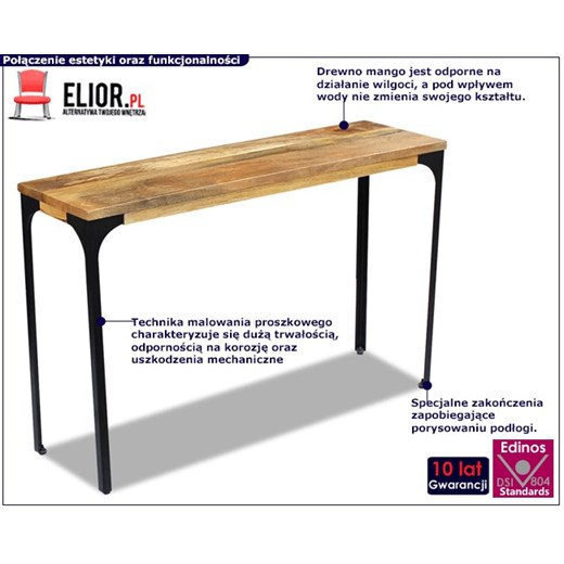 Konsola z drewna mango - Kordi Elior One Size Edinos.pl okazja