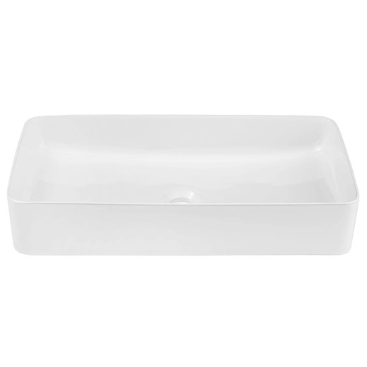 Biała prostokątna ceramiczna umywalka nablatowa - Averto Elior One Size Edinos.pl