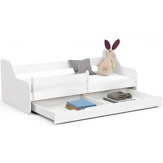 Białe łóżko dziecięce z barierką i szufladą - Milagros 4X 80x180 Elior One Size Edinos.pl