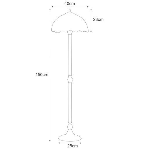 Witrażowa lampa stojąca z kloszem w słoneczniki - A662-Ahra Lumes One Size Edinos.pl