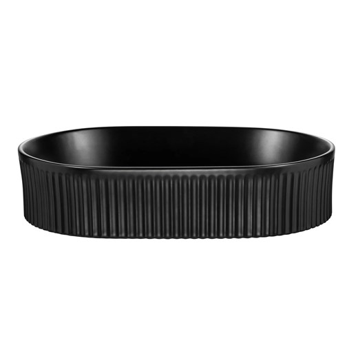 Czarna owalna ceramiczna umywalka - Zofija 4X Elior One Size Edinos.pl
