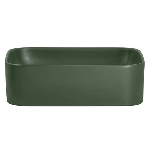 Zielona prostokątna ceramiczna umywalka na blat - Zelfio 50 cm Elior One Size Edinos.pl