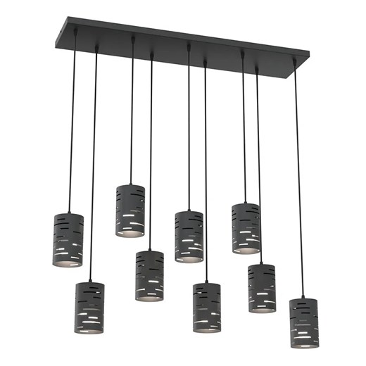 Czarna loftowa lampa z sześcioma kloszami - D150 L1-Z42 ze sklepu Edinos.pl w kategorii Lampy wiszące - zdjęcie 177792385