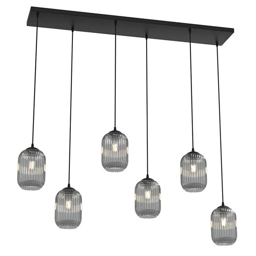 Loftowa wisząca lampa z sześcioma kloszami - 3X D166 L4-W46 ze sklepu Edinos.pl w kategorii Lampy wiszące - zdjęcie 177792526