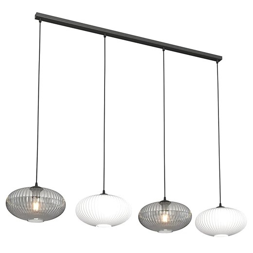 Loftowa lampa wisząca ze szklanymi kloszami grafit + opal - 7X D174 R9-T92 ze sklepu Edinos.pl w kategorii Lampy wiszące - zdjęcie 177792577