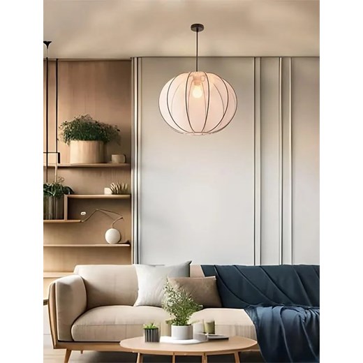 Nowoczesna lampa wisząca z białym abażurem 52 cm - D198-Emesso Lumes One Size Edinos.pl