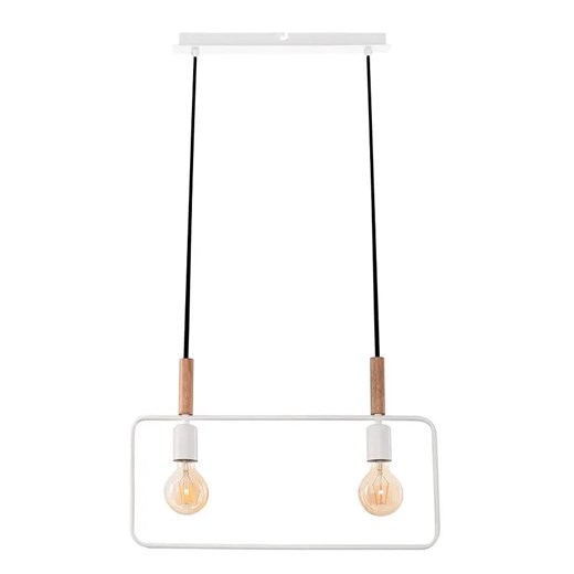 Biała podwójna lampa wisząca w stylu industrialnym - 4X D223 S7-L06 ze sklepu Edinos.pl w kategorii Lampy wiszące - zdjęcie 177792837