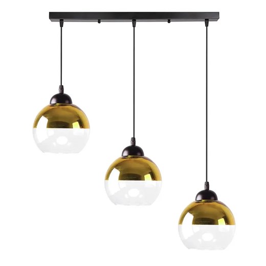 Nowoczesna potrójna lampa wisząca ze złotymi kloszami - D238-Gris Lumes One Size Edinos.pl