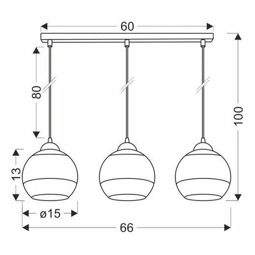 Nowoczesna potrójna lampa wisząca ze złotymi kloszami - D238-Gris Lumes One Size Edinos.pl
