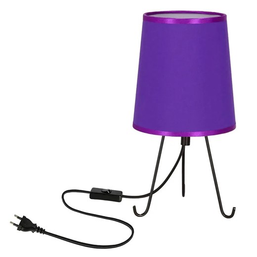 Fioletowa lampka stołowa z abażurem - D246-Fiba Candellux One Size Edinos.pl