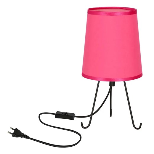 Lampka nocna z różowym abażurem - D246-Fiba Candellux One Size Edinos.pl