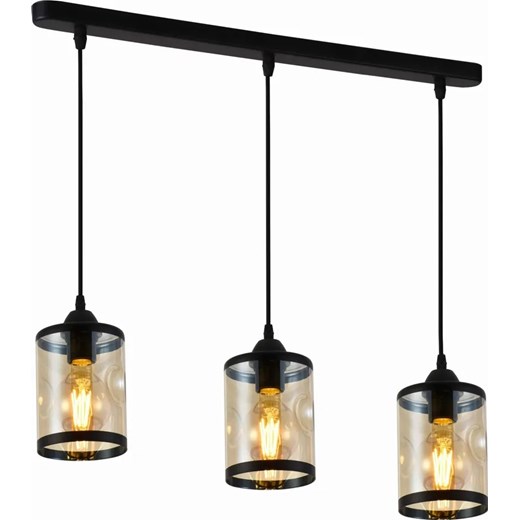 Potrójna lampa wisząca w stylu glamour - M036 - Deloss ze sklepu Edinos.pl w kategorii Lampy sufitowe - zdjęcie 177792968