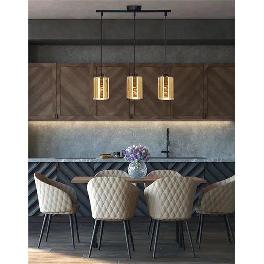 Złota potrójna lampa wisząca - D266-Zifrel Candellux One Size Edinos.pl