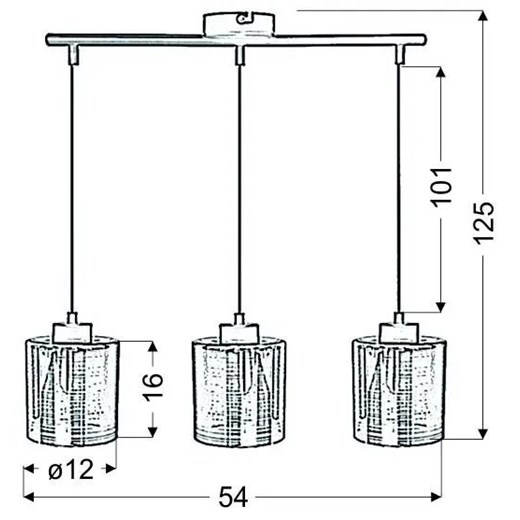 Złota potrójna lampa wisząca - D266-Zifrel Candellux One Size Edinos.pl