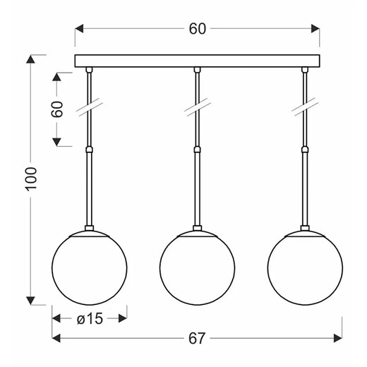 Potrójna czarna lampa wisząca - D269-Seya Lumes One Size Edinos.pl