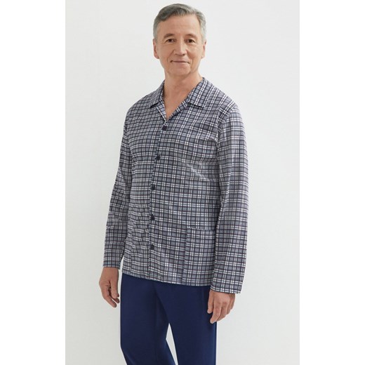 Bawełniana piżama męska rozpinana Antoni III 403 14, Kolor granatowy-wzór, Rozmiar M, MARTEL ze sklepu Intymna w kategorii Piżamy męskie - zdjęcie 177795696