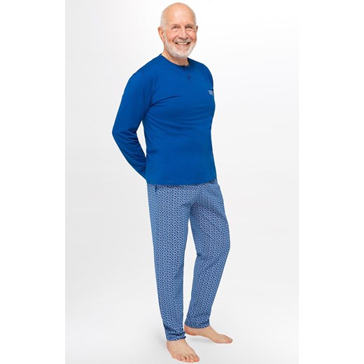Bawełniana piżama męska Marcel III 412 01, Kolor niebieski-wzór, Rozmiar 2XL, MARTEL ze sklepu Intymna w kategorii Piżamy męskie - zdjęcie 177795719