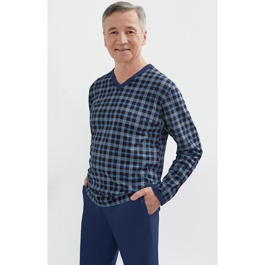 Bawełniana piżama męska Roman III 402 12, Kolor granatowy-wzór, Rozmiar L, MARTEL ze sklepu Intymna w kategorii Piżamy męskie - zdjęcie 177795748