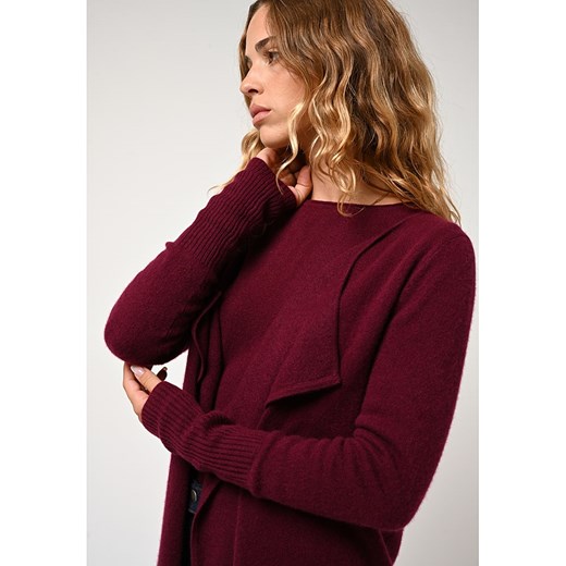 AUTHENTIC CASHMERE Kaszmirowy kardigan "Chésery" w kolorze bordowym XL Limango Polska wyprzedaż